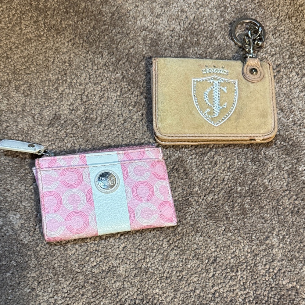 Y2K Pink Coach Wallet & Brown Juicy Contour Wallet Bundel